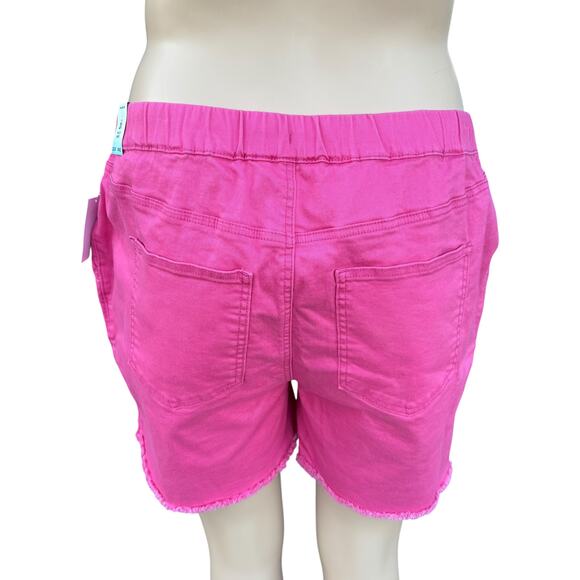 YMI 2X Pink Denim High Waisted Shorts Frayed Hem NWT - Picture 5 of 7